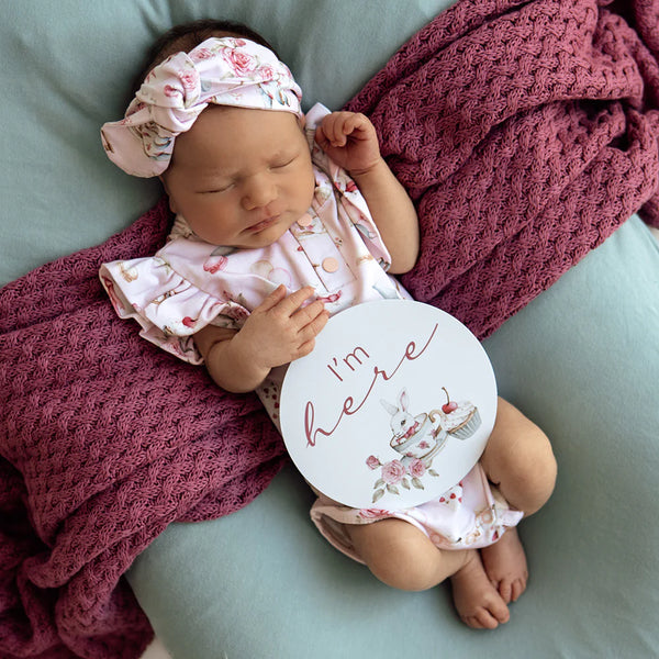 Tea Party & Sage Reversible Milestone Cards - Snuggle Hunny