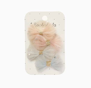 Sparkle Tulle Mini Bow Clips - Rockahula Kids