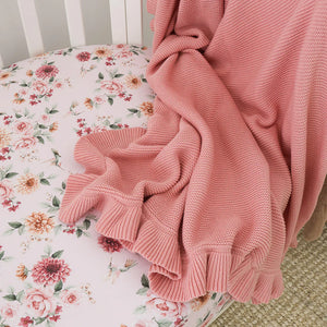 Rosa Ruffle Knit Organic Baby Blanket - Snuggle Hunny