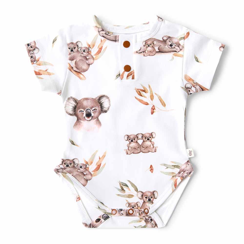 Koala Short Sleeve Organic Bodysuit - Snuggle Hunny
