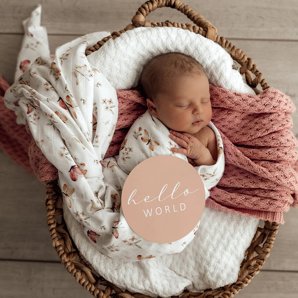 Butterfly & Pink Sand Reversible Milestone Cards - Snuggle Hunny