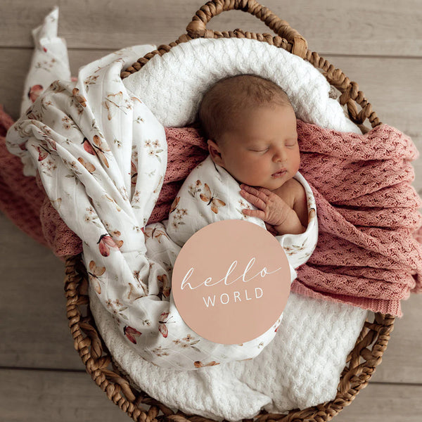 Butterfly & Pink Sand Reversible Milestone Cards - Snuggle Hunny