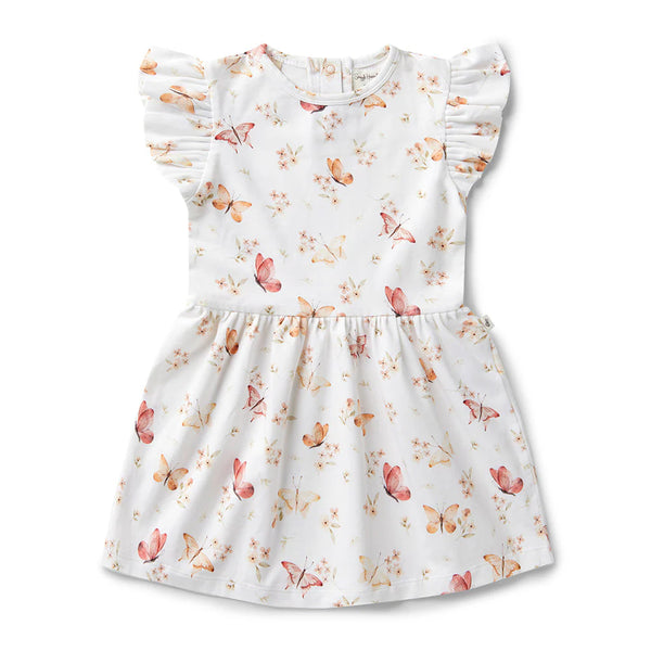 Butterfly Short Sleeve Organic Dress - Snuggle Hunny