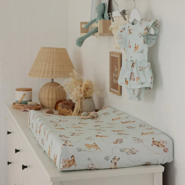 Kittens Organic Bassinet Sheet / Change Pad Cover - Snuggle Hunny DISCOUNTED