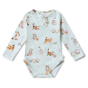 Kittens Long Sleeve Organic Bodysuit - Snuggle Hunny DISCOUNTED