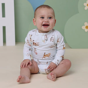 Kittens Long Sleeve Organic Bodysuit - Snuggle Hunny DISCOUNTED