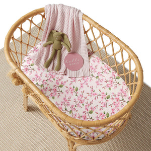 Cherry Blossom Organic Bassinet Sheet / Change Pad Cover - Snuggle Hunny
