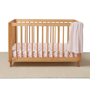 Cherry Blossom Organic Fitted Cot Sheet - Snuggle Hunny