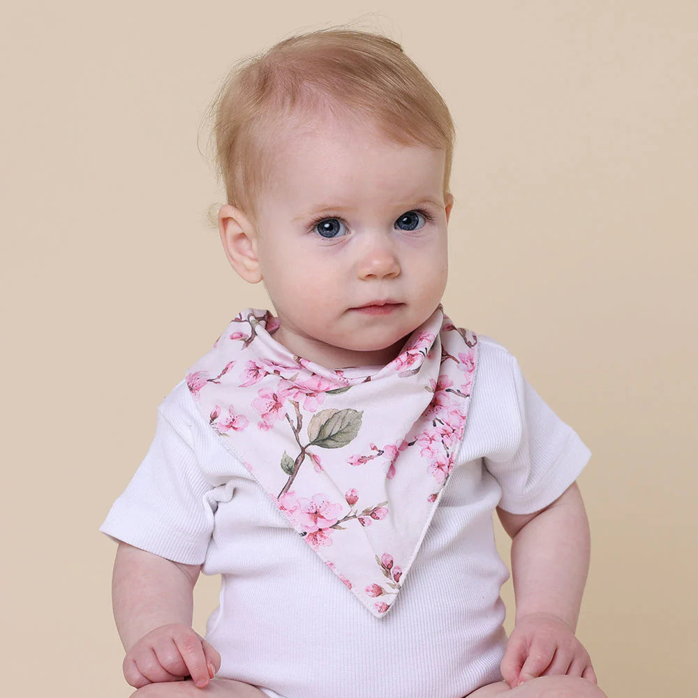 Cherry Blossom Organic Dribble Bib - Snuggle Hunny