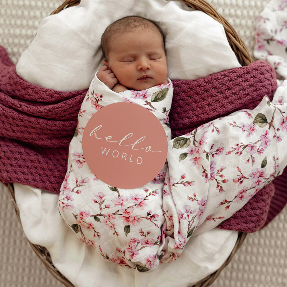 Cherry Blossom Organic Muslin Wrap - Snuggle Hunny