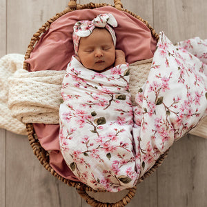 Cherry Blossom Organic Muslin Wrap - Snuggle Hunny