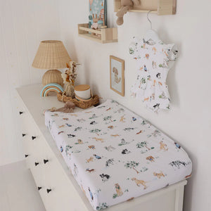 Dog Park Organic Bassinet Sheet / Change Pad Cover - Snuggle Hunny