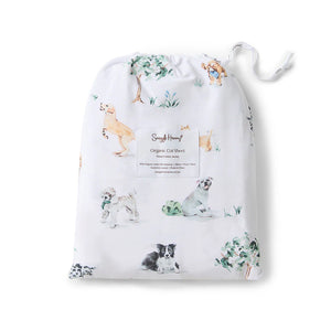 Dog Park Organic Fitted Cot Sheet - Snuggle Hunny