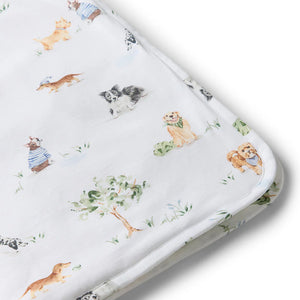Dog Park Organic Hooded Baby Towel - Snuggle Hunny