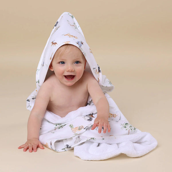 Dog Park Organic Hooded Baby Towel - Snuggle Hunny