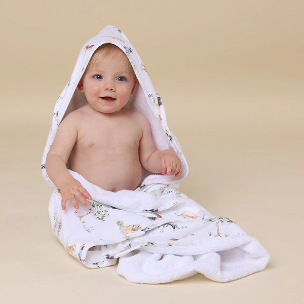 Dog Park Organic Hooded Baby Towel - Snuggle Hunny