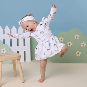 Dog Park Long Sleeve Organic Dress - Snuggle Hunny DISCOUNTED