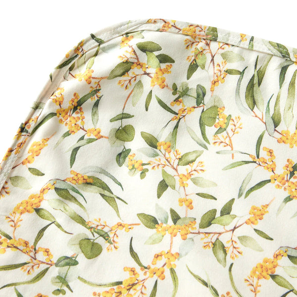 Golden Wattle Organic Jersey Wrap & Topknot Set - Snuggle Hunny