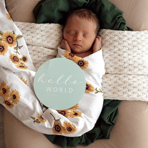 Sunflower Organic Jersey Wrap & Topknot Set - Snuggle Hunny