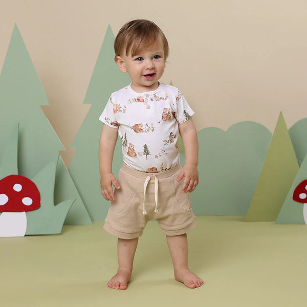 Bears Short Sleeve Organic Bodysuit - Snuggle Hunny