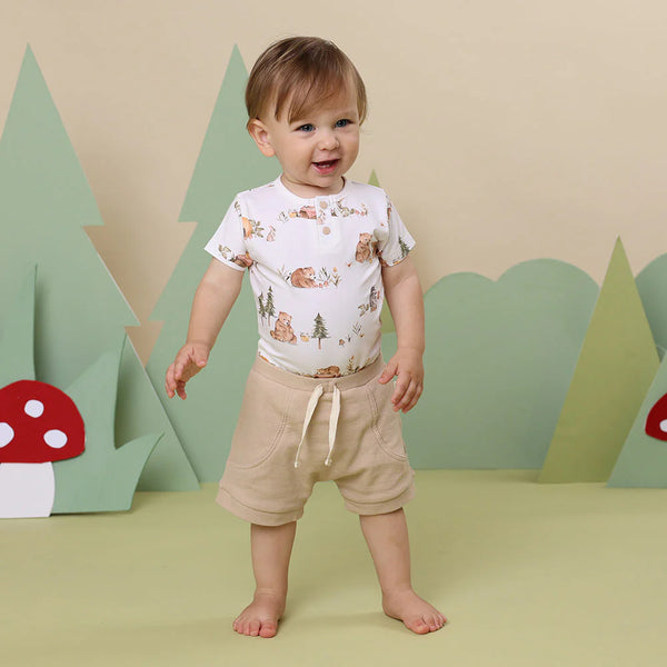 Bears Short Sleeve Organic Bodysuit - Snuggle Hunny