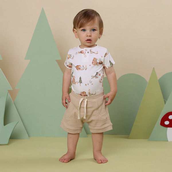 Bears Short Sleeve Organic Bodysuit - Snuggle Hunny