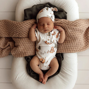 Bears Short Sleeve Organic Bodysuit - Snuggle Hunny