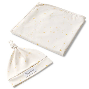 Stardust Organic Jersey Wrap & Beanie Set - Snuggle Hunny