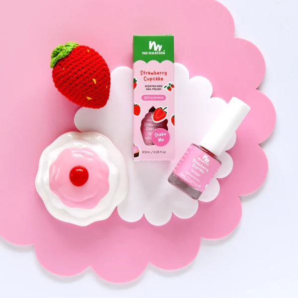 Strawberry Cupcake - Pastel Pink Nail Polish for Kids - No Nasties