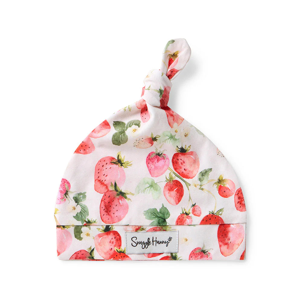 Strawberry Organic Knotted Beanie - Snuggle Hunny