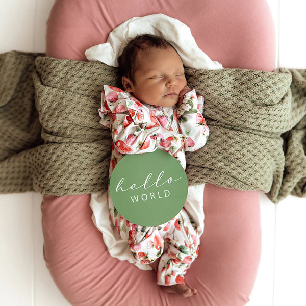 Strawberry & Moss Reversible Milestone Cards - Snuggle Hunny