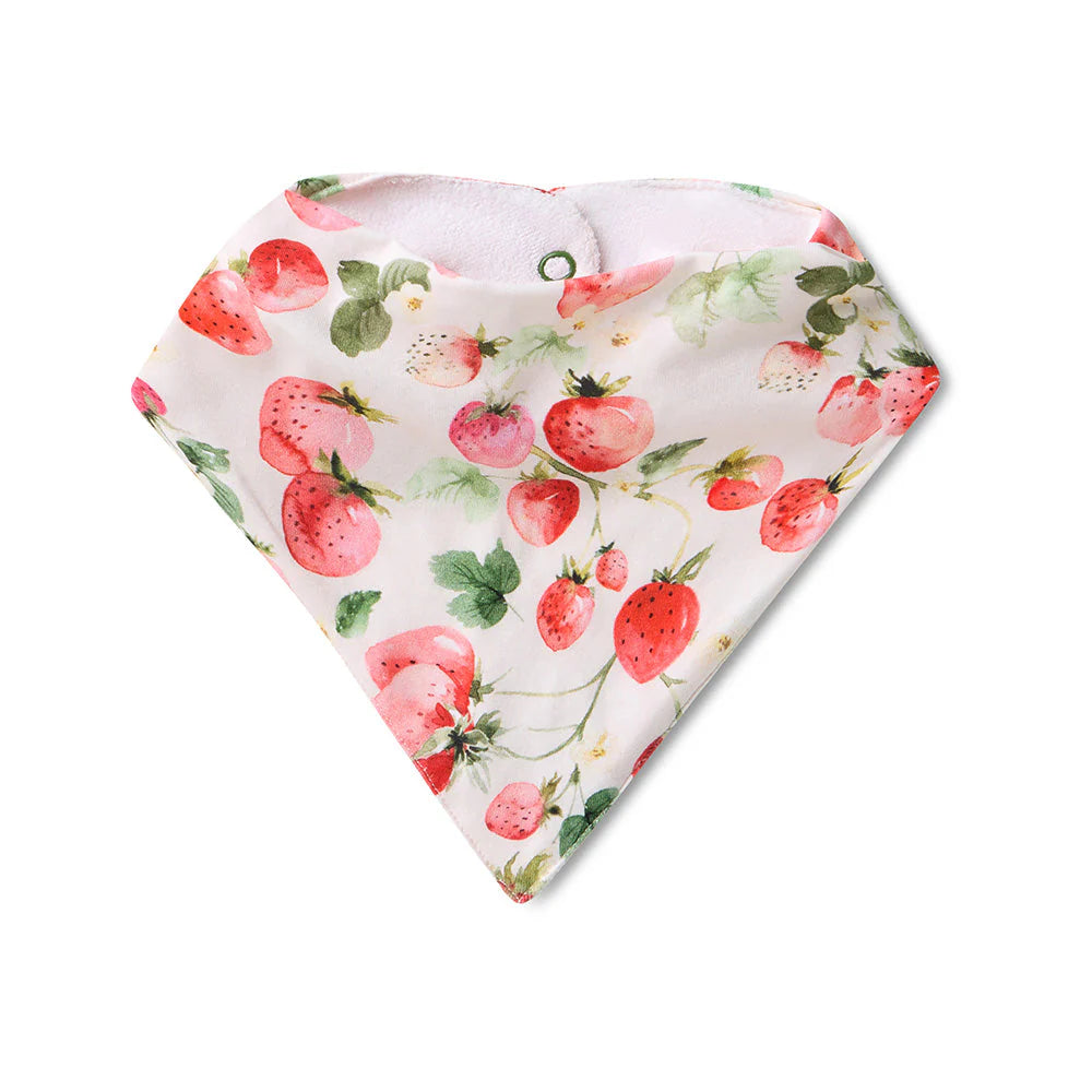 Strawberry Organic Dribble Bib - Snuggle Hunny