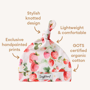 Strawberry Organic Knotted Beanie - Snuggle Hunny
