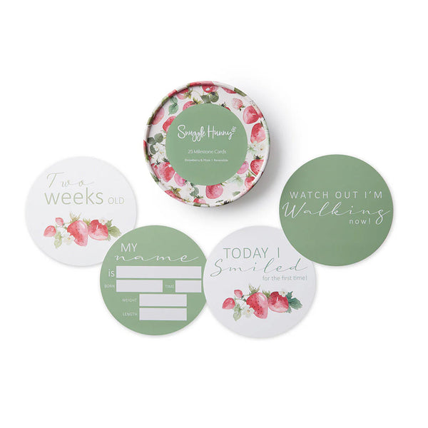 Strawberry & Moss Reversible Milestone Cards - Snuggle Hunny