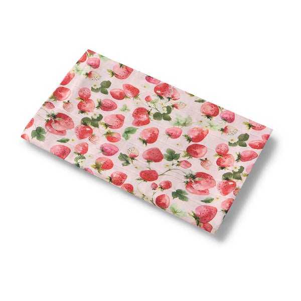 Strawberry Organic Muslin Wrap - Snuggle Hunny