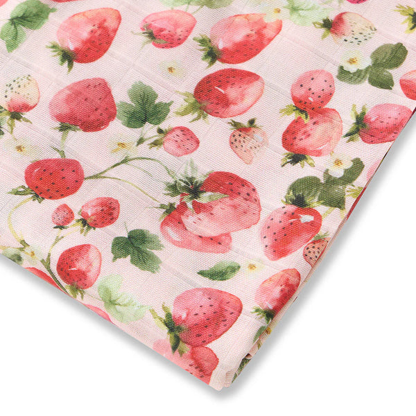 Strawberry Organic Muslin Wrap - Snuggle Hunny