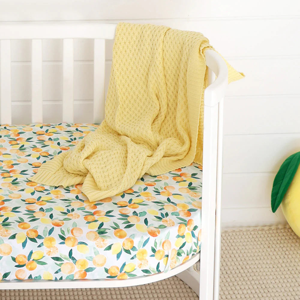 Sunlight Diamond Knit Organic Baby Blanket