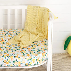 Sunlight Diamond Knit Organic Baby Blanket