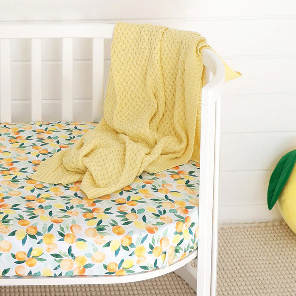 Sunlight Diamond Knit Organic Baby Blanket