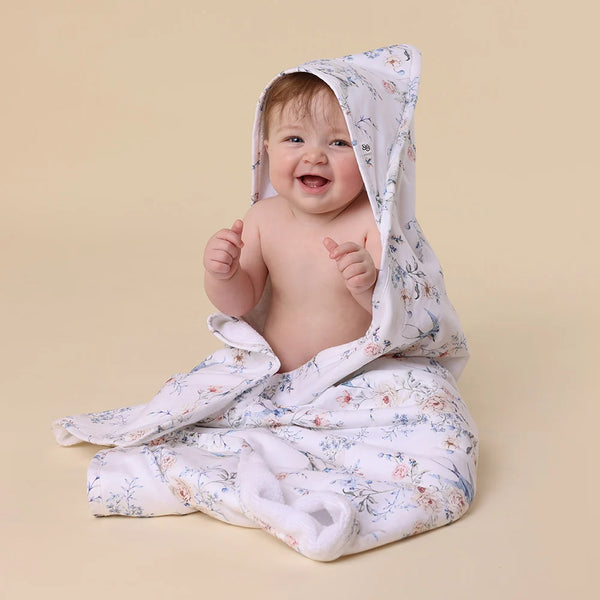 Sweet Swallows Organic Hooded Baby Towel - Snuggle Hunny