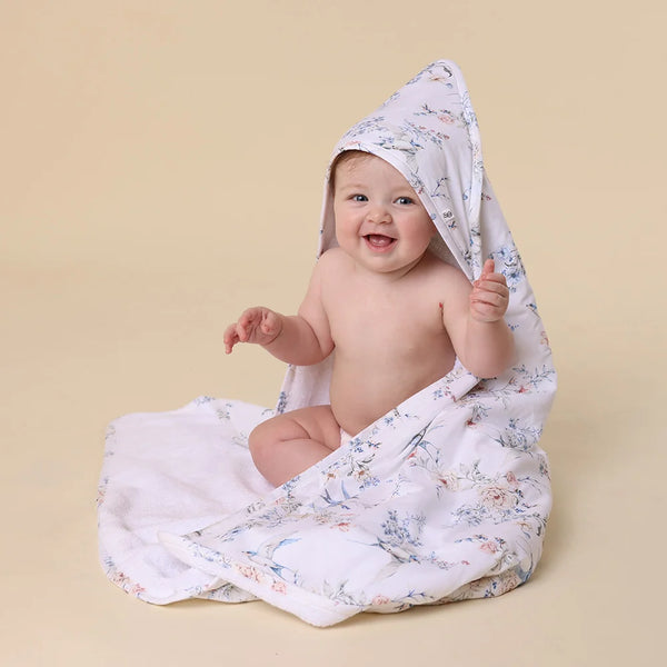 Sweet Swallows Organic Hooded Baby Towel - Snuggle Hunny