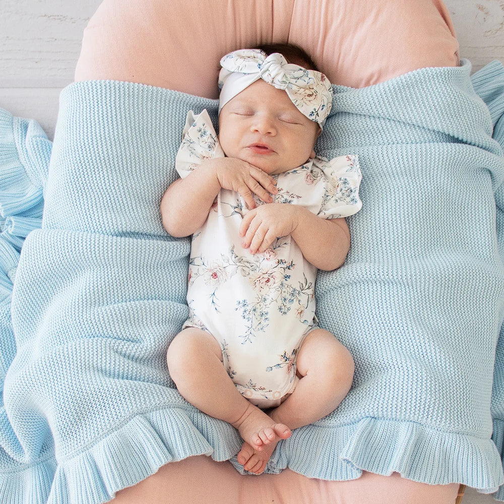 Sweet Swallows Short Sleeve Organic Bodysuit with Frill - Snuggle Hunny