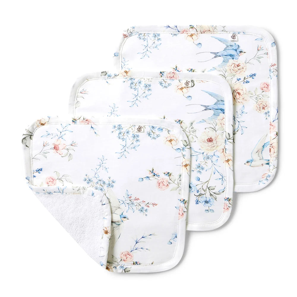 Sweet Swallows Organic Wash Cloths - 3 Pack - Snuggle Hunny