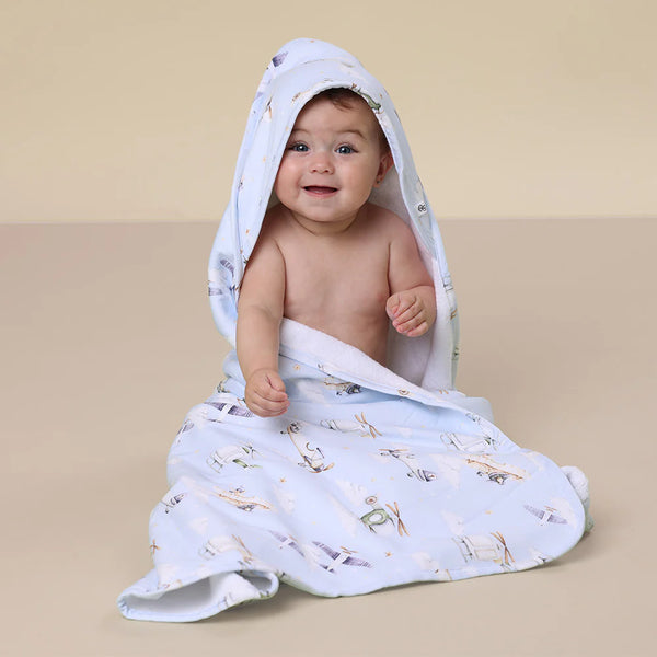Taking Flight Organic Hooded Baby Towel - Snuggle Hunny