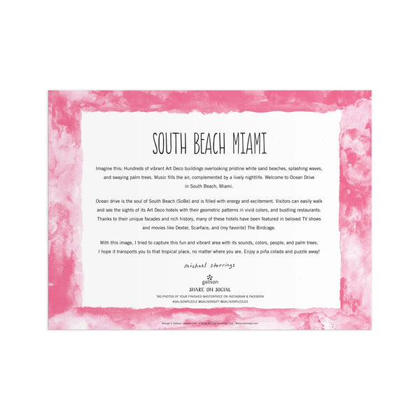 South Beach Miami Puzzle - 1000pcs - Galison
