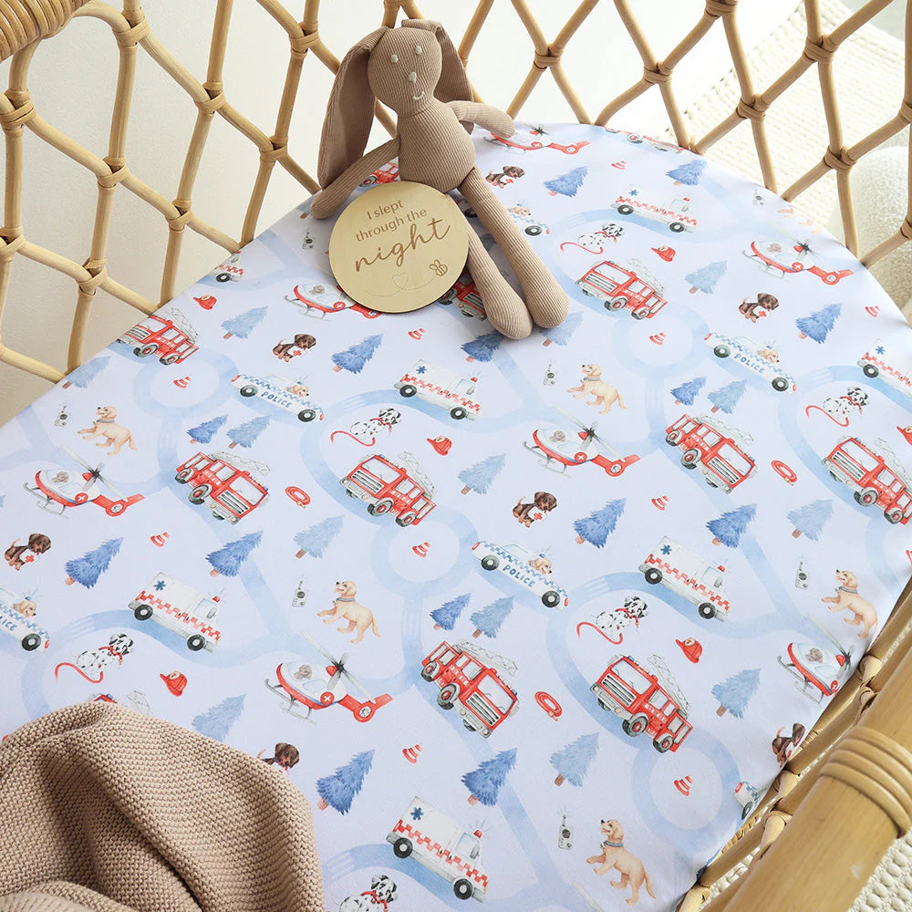 To The Rescue Organic Bassinet Sheet / Change Pad Cover - Snuggle Hunny