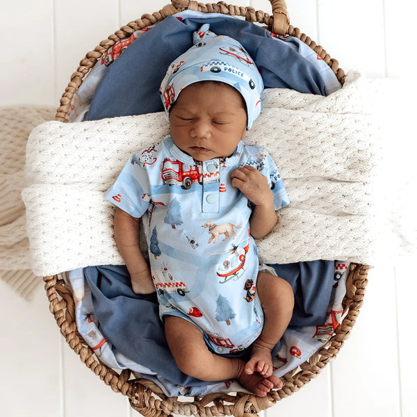 To The Rescue Short Sleeve Organic Bodysuit - Snuggle Hunny