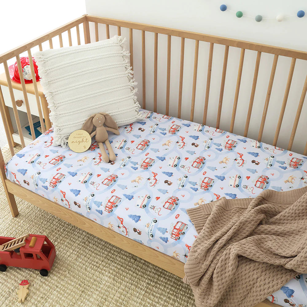 To The Rescue Organic Fitted Cot Sheet - Snuggle Hunny