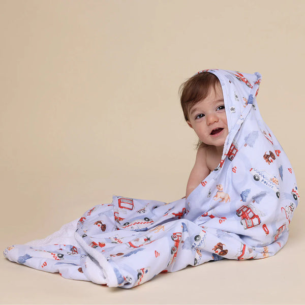 To The Rescue Organic Hooded Baby Towel - Snuggle Hunny