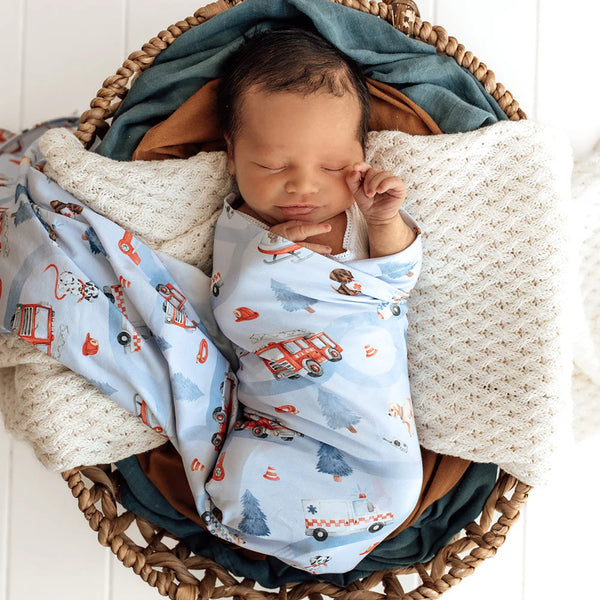 To The Rescue Organic Jersey Wrap & Beanie Set - Snuggle Hunny